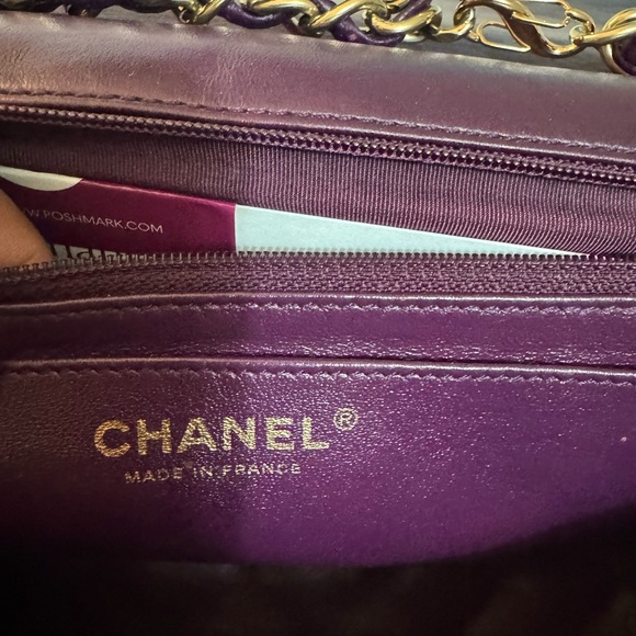 CHANEL Purple Goatskin Single Flap Jumbo GHW - Picture 10 of 16